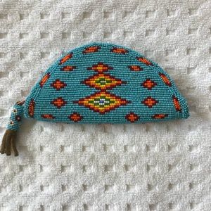Vintage Turquoise Beaded Coin Purse
